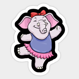 Elephant as Ballerina with Skirt Sticker